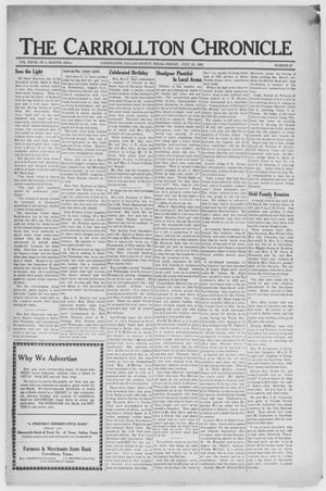 Primary view of object titled 'The Carrollton Chronicle (Carrollton, Tex.), Vol. 27, No. 37, Ed. 1 Friday, July 31, 1931'.
