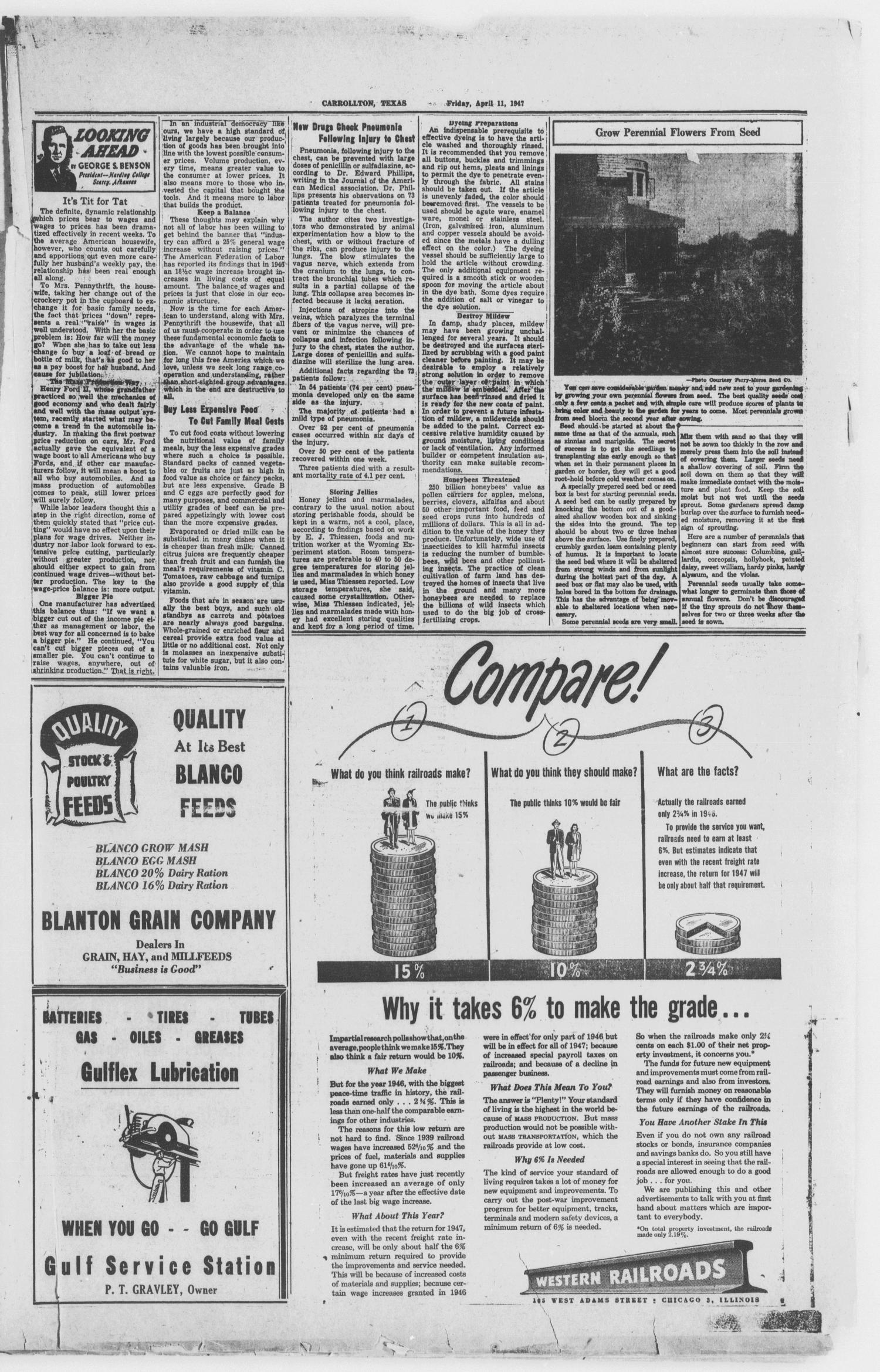 The Carrollton Chronicle (Carrollton, Tex.), Vol. 43, No. 22, Ed. 1 Friday, April 11, 1947
                                                
                                                    [Sequence #]: 5 of 10
                                                
