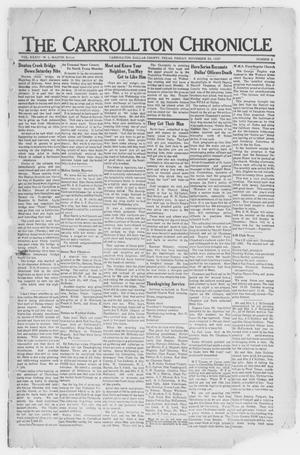 Primary view of object titled 'The Carrollton Chronicle (Carrollton, Tex.), Vol. 34, No. 3, Ed. 1 Friday, November 26, 1937'.
