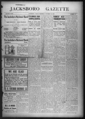 Primary view of object titled 'Jacksboro Gazette (Jacksboro, Tex.), Vol. 33, No. 19, Ed. 1 Thursday, October 10, 1912'.