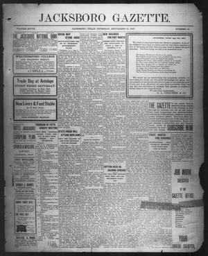 Primary view of object titled 'Jacksboro Gazette. (Jacksboro, Tex.), Vol. 28, No. 15, Ed. 1 Thursday, September 12, 1907'.