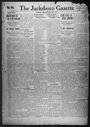 Primary view of object titled 'The Jacksboro Gazette (Jacksboro, Tex.), Vol. 38, No. 1, Ed. 1 Thursday, June 7, 1917'.