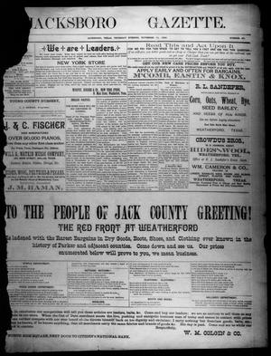 Primary view of object titled 'Jacksboro Gazette. (Jacksboro, Tex.), Vol. 13, No. 20, Ed. 1 Thursday, November 10, 1892'.