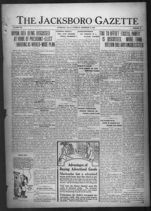 The Jacksboro Gazette (Jacksboro, Tex.), Vol. 41, No. 28, Ed. 1 Thursday, December 16, 1920