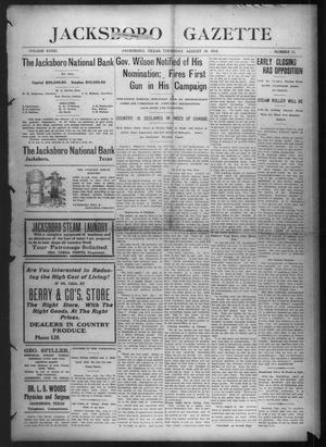 Jacksboro Gazette (Jacksboro, Tex.), Vol. 33, No. 11, Ed. 1 Thursday, August 15, 1912