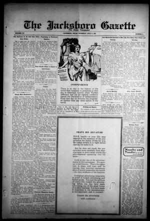 Primary view of object titled 'The Jacksboro Gazette (Jacksboro, Tex.), Vol. 52, No. 5, Ed. 1 Thursday, July 2, 1931'.