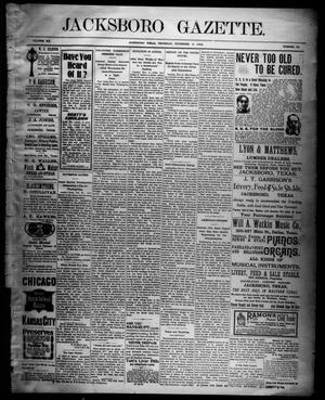 Jacksboro Gazette. (Jacksboro, Tex.), Vol. 20, No. 24, Ed. 1 Thursday, November 9, 1899