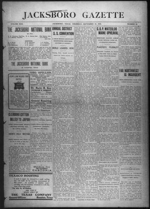 Jacksboro Gazette (Jacksboro, Tex.), Vol. 31, No. 16, Ed. 1 Thursday, September 15, 1910