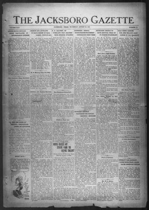 The Jacksboro Gazette (Jacksboro, Tex.), Vol. 42, No. 13, Ed. 1 Thursday, August 25, 1921