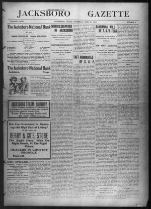 Jacksboro Gazette (Jacksboro, Tex.), Vol. 33, No. 4, Ed. 1 Thursday, June 27, 1912