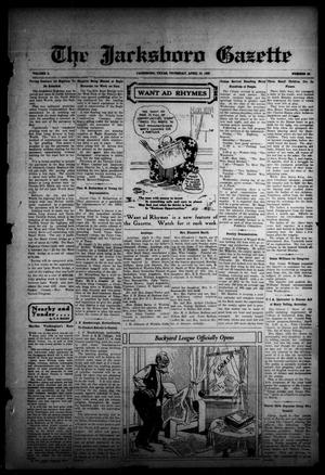 The Jacksboro Gazette (Jacksboro, Tex.), Vol. 50, No. 45, Ed. 1 Thursday, April 10, 1930