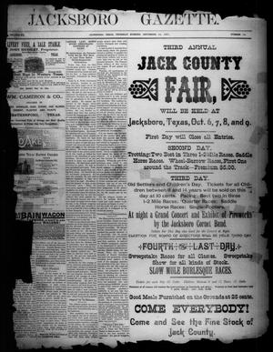 Jacksboro Gazette. (Jacksboro, Tex.), Vol. 12, No. 13, Ed. 1 Thursday, September 24, 1891