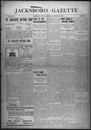 Jacksboro Gazette (Jacksboro, Tex.), Vol. 31, No. 17, Ed. 1 Thursday, September 22, 1910