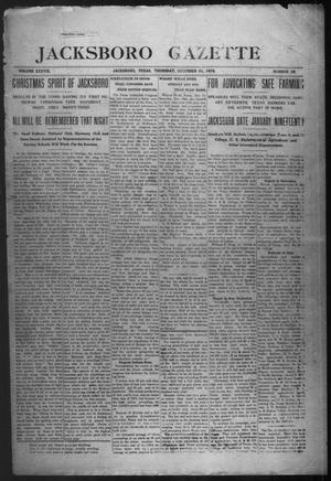Jacksboro Gazette (Jacksboro, Tex.), Vol. 38, No. 28, Ed. 1 Thursday, December 21, 1916