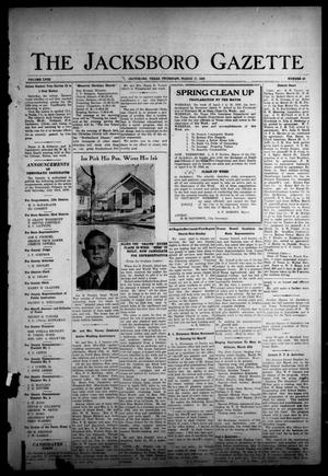 The Jacksboro Gazette (Jacksboro, Tex.), Vol. 58, No. 42, Ed. 1 Thursday, March 17, 1938