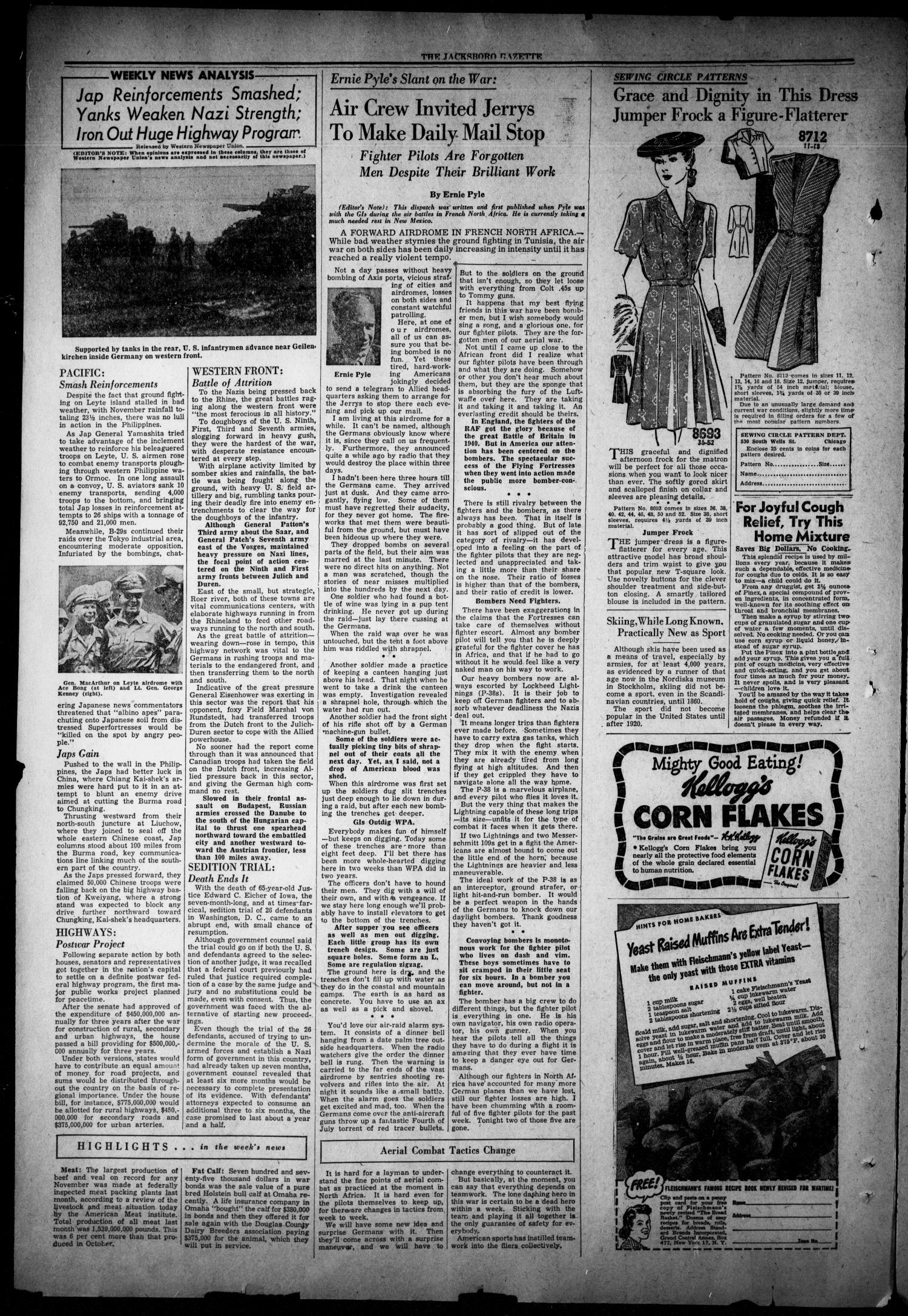 The Jacksboro Gazette (Jacksboro, Tex.), Vol. 65, No. 29, Ed. 1 Thursday, December 14, 1944
                                                
                                                    [Sequence #]: 2 of 8
                                                