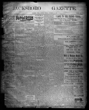 Jacksboro Gazette. (Jacksboro, Tex.), Vol. 15, No. 26, Ed. 1 Thursday, November 29, 1894