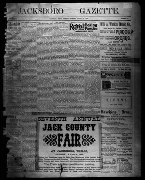 Primary view of object titled 'Jacksboro Gazette. (Jacksboro, Tex.), Vol. 16, No. 13, Ed. 1 Thursday, August 29, 1895'.