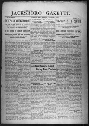 Primary view of object titled 'Jacksboro Gazette (Jacksboro, Tex.), Vol. 38, No. 24, Ed. 1 Thursday, November 16, 1916'.