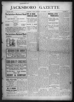 Primary view of object titled 'Jacksboro Gazette (Jacksboro, Tex.), Vol. 33, No. 16, Ed. 1 Thursday, September 19, 1912'.