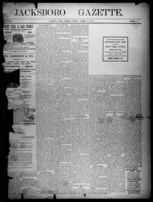 Jacksboro Gazette. (Jacksboro, Tex.), Vol. 12, No. 16, Ed. 1 Thursday, October 15, 1891