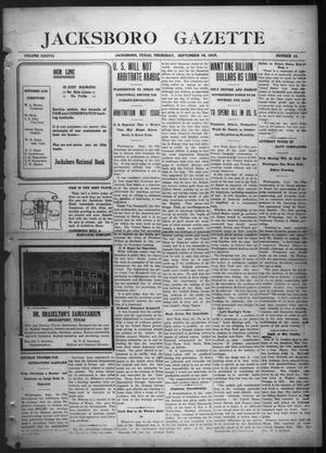 Jacksboro Gazette (Jacksboro, Tex.), Vol. 37, No. 16, Ed. 1 Thursday, September 16, 1915