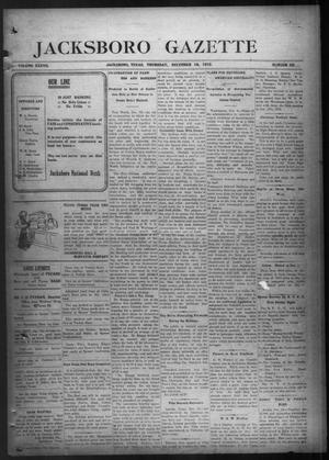 Jacksboro Gazette (Jacksboro, Tex.), Vol. 37, No. 29, Ed. 1 Thursday, December 16, 1915