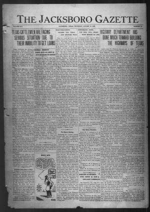 The Jacksboro Gazette (Jacksboro, Tex.), Vol. 41, No. 12, Ed. 1 Thursday, August 19, 1920