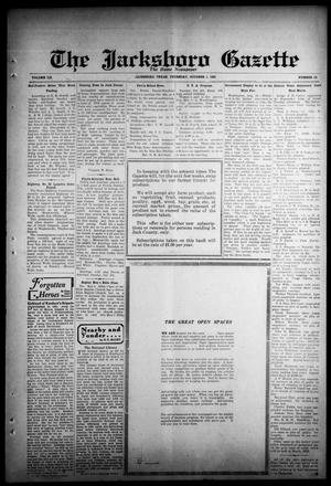 Primary view of object titled 'The Jacksboro Gazette (Jacksboro, Tex.), Vol. 52, No. 19, Ed. 1 Thursday, October 1, 1931'.