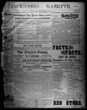 Jacksboro Gazette. (Jacksboro, Tex.), Vol. 16, No. 19, Ed. 1 Thursday, October 10, 1895