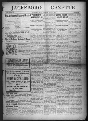 Jacksboro Gazette (Jacksboro, Tex.), Vol. 33, No. 5, Ed. 1 Thursday, July 4, 1912