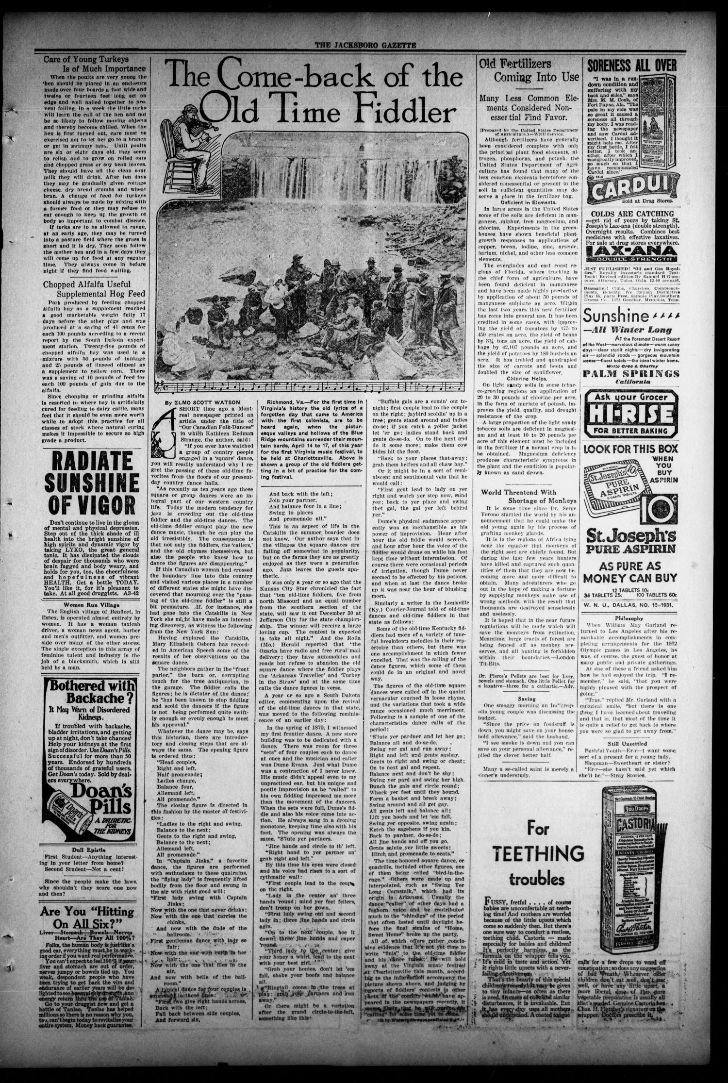 The Jacksboro Gazette (Jacksboro, Tex.), Vol. 51, No. 43, Ed. 1 Thursday, March 26, 1931
                                                
                                                    [Sequence #]: 3 of 8
                                                
