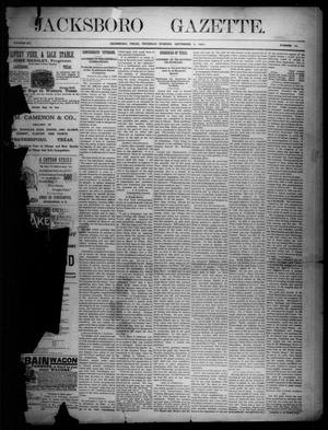 Jacksboro Gazette. (Jacksboro, Tex.), Vol. 12, No. 10, Ed. 1 Thursday, September 3, 1891