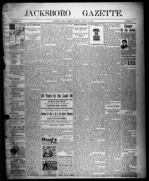 Primary view of object titled 'Jacksboro Gazette. (Jacksboro, Tex.), Vol. 18, No. 34, Ed. 1 Thursday, January 20, 1898'.