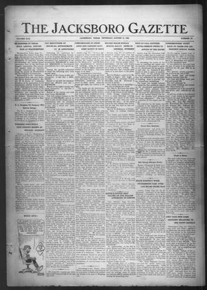 The Jacksboro Gazette (Jacksboro, Tex.), Vol. 42, No. 12, Ed. 1 Thursday, August 18, 1921