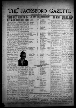 Primary view of object titled 'The Jacksboro Gazette (Jacksboro, Tex.), Vol. 60, No. 21, Ed. 1 Thursday, October 19, 1939'.