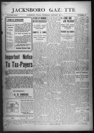 Jacksboro Gazette (Jacksboro, Tex.), Vol. 35, No. 32, Ed. 1 Thursday, January 21, 1915