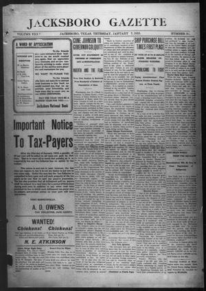Primary view of object titled 'Jacksboro Gazette (Jacksboro, Tex.), Vol. 35, No. 30, Ed. 1 Thursday, January 7, 1915'.