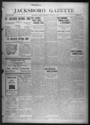 Primary view of object titled 'Jacksboro Gazette (Jacksboro, Tex.), Vol. 31, No. 36, Ed. 1 Thursday, February 2, 1911'.