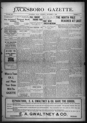 Jacksboro Gazette. (Jacksboro, Tex.), Vol. 30, No. 15, Ed. 1 Thursday, September 9, 1909