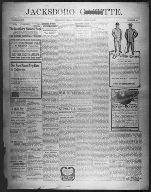 Primary view of object titled 'Jacksboro Gazette. (Jacksboro, Tex.), Vol. 26, No. 45, Ed. 1 Thursday, April 12, 1906'.