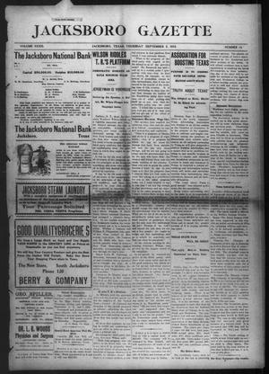 Jacksboro Gazette (Jacksboro, Tex.), Vol. 33, No. 14, Ed. 1 Thursday, September 5, 1912