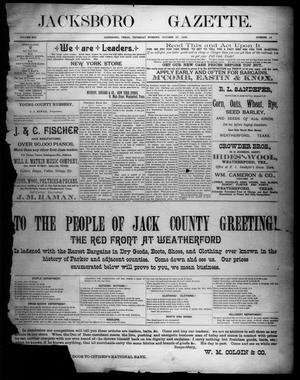 Jacksboro Gazette. (Jacksboro, Tex.), Vol. 13, No. 18, Ed. 1 Thursday, October 27, 1892