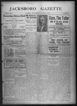 Jacksboro Gazette (Jacksboro, Tex.), Vol. 33, No. 24, Ed. 1 Thursday, November 14, 1912