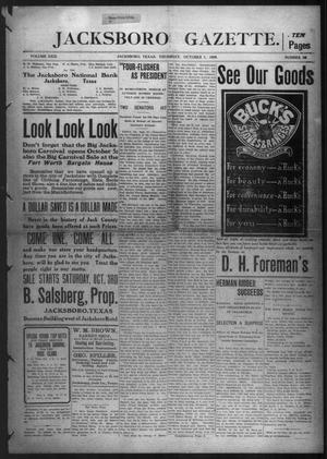 Jacksboro Gazette. (Jacksboro, Tex.), Vol. 29, No. 18, Ed. 1 Thursday, October 1, 1908