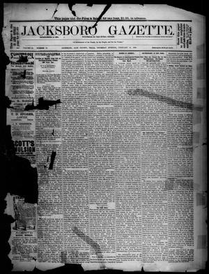 Jacksboro Gazette. (Jacksboro, Tex.), Vol. 9, No. 34, Ed. 1 Thursday, February 21, 1889