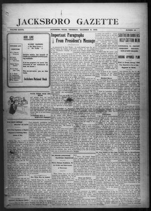 Primary view of object titled 'Jacksboro Gazette (Jacksboro, Tex.), Vol. 37, No. 28, Ed. 1 Thursday, December 9, 1915'.