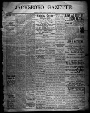 Primary view of object titled 'Jacksboro Gazette. (Jacksboro, Tex.), Vol. 20, No. 31, Ed. 1 Thursday, December 28, 1899'.