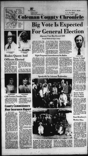 Coleman County Chronicle (Coleman, Tex.), Vol. recr, No. 50, Ed. 1 Thursday, November 1, 1984