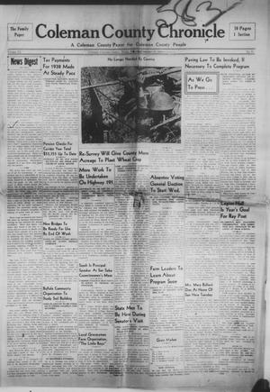 Coleman County Chronicle (Coleman, Tex.), Vol. 6, No. 41, Ed. 1 Thursday, October 13, 1938
